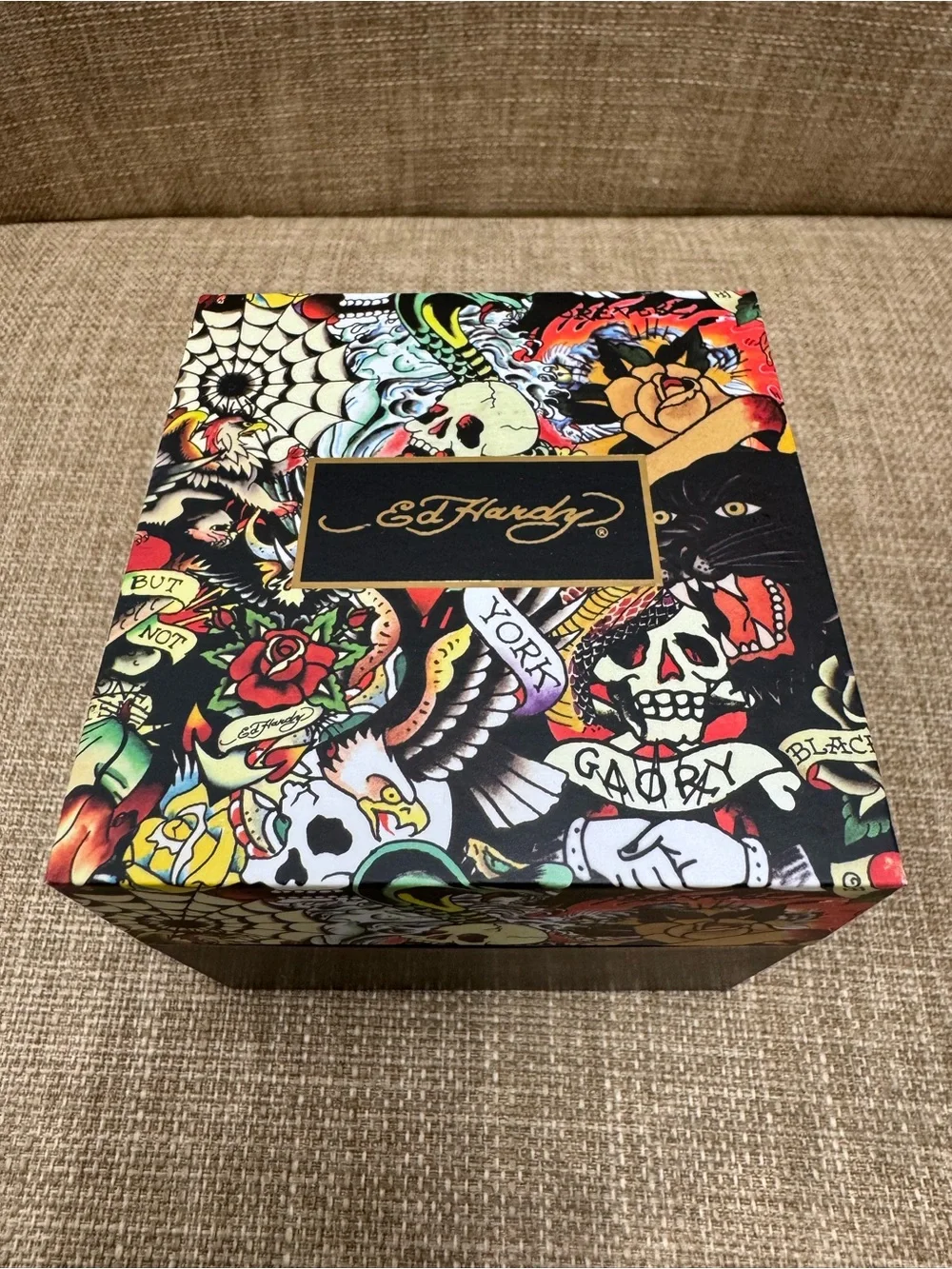 Ed Hardy Men’s Quartz Multifunction 24-Hour Black Dial Rubber Strap…Retails $95